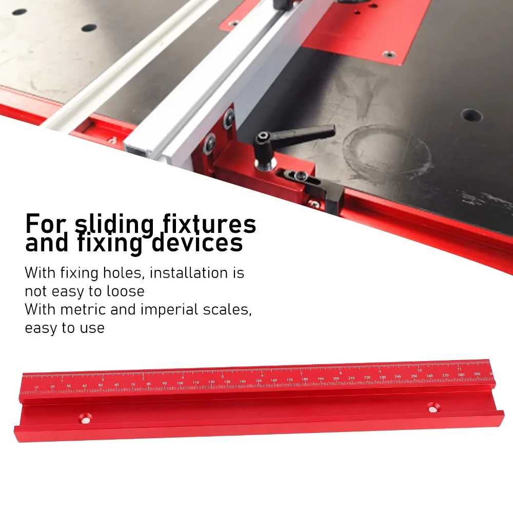 45 Type Woodworking T-Track 300mm Length Aluminum Alloy Miter Track Jig Push Handle Design Table Saw Fixture For Band Saw