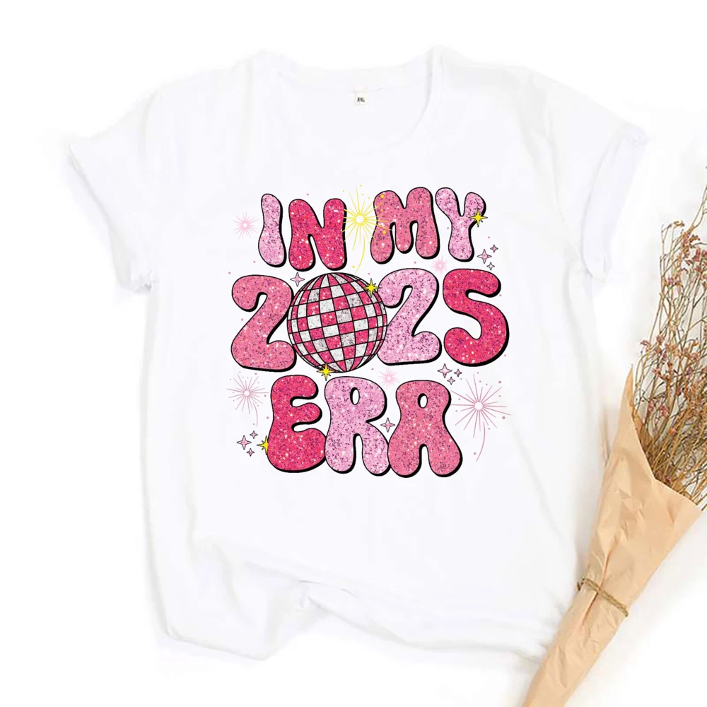 Happy New Year 2025 Women Fashion Top Clothes in My 2025 ERA New Year\'s Eve Shirt Women Short Sleeve Holiday Shirts