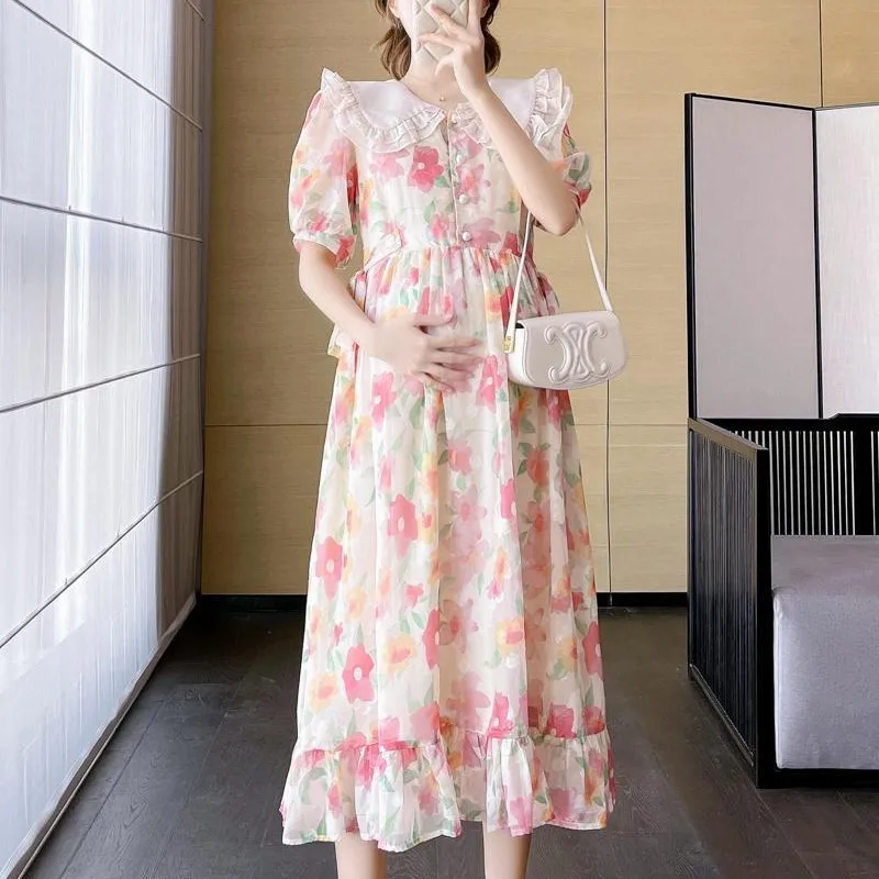 ropa-de-maternidad-estampada-nuevo-estilo-de-verano-vestido-holgado-con-cuello-de-muneca-y-estampado-frances-falda-larga-para-embarazadas-zi971