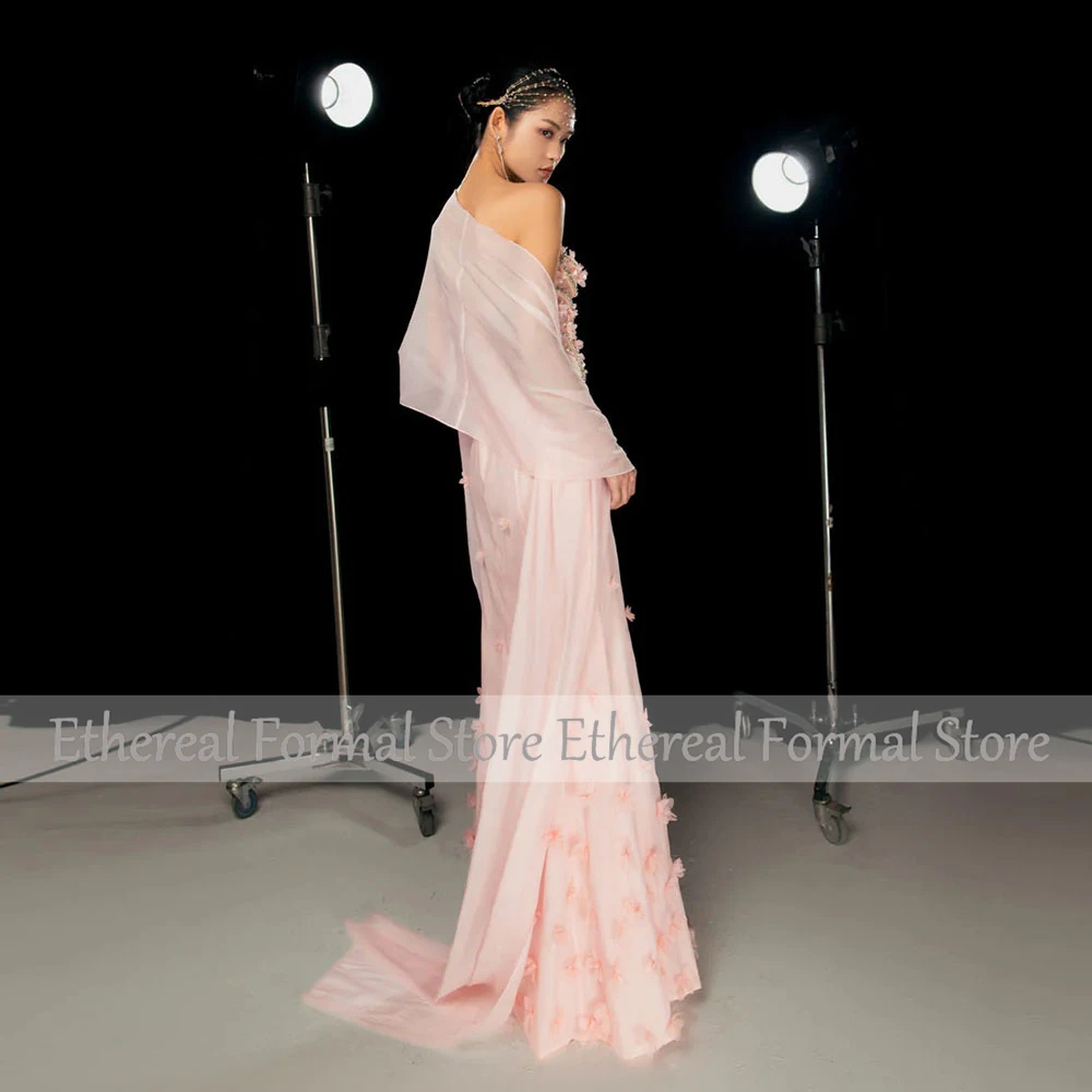 Luxury Evening Dress For Wedding Beading Strapless Mermaid Women's Evening Gown with Shawl Sleeveless Trumpet Formal Dresses