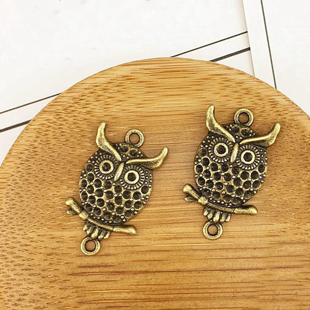 24pcs Jewelry Tools Bronze Owl Jewelry Accessories Mixed Models Animal Animal Pendants Alloy Bird Charms Making