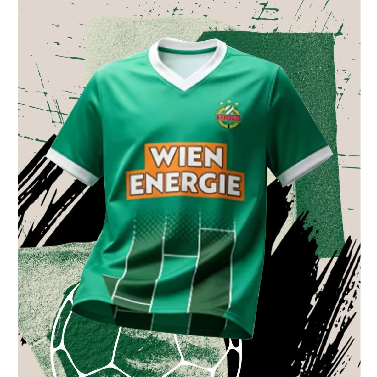 Image of 2026/27 Neue Rapid Wien Style Familien-Fußballtrikots, Sommer-Freizeit-Kurzarm-Fußballshirt, erhöhter Code