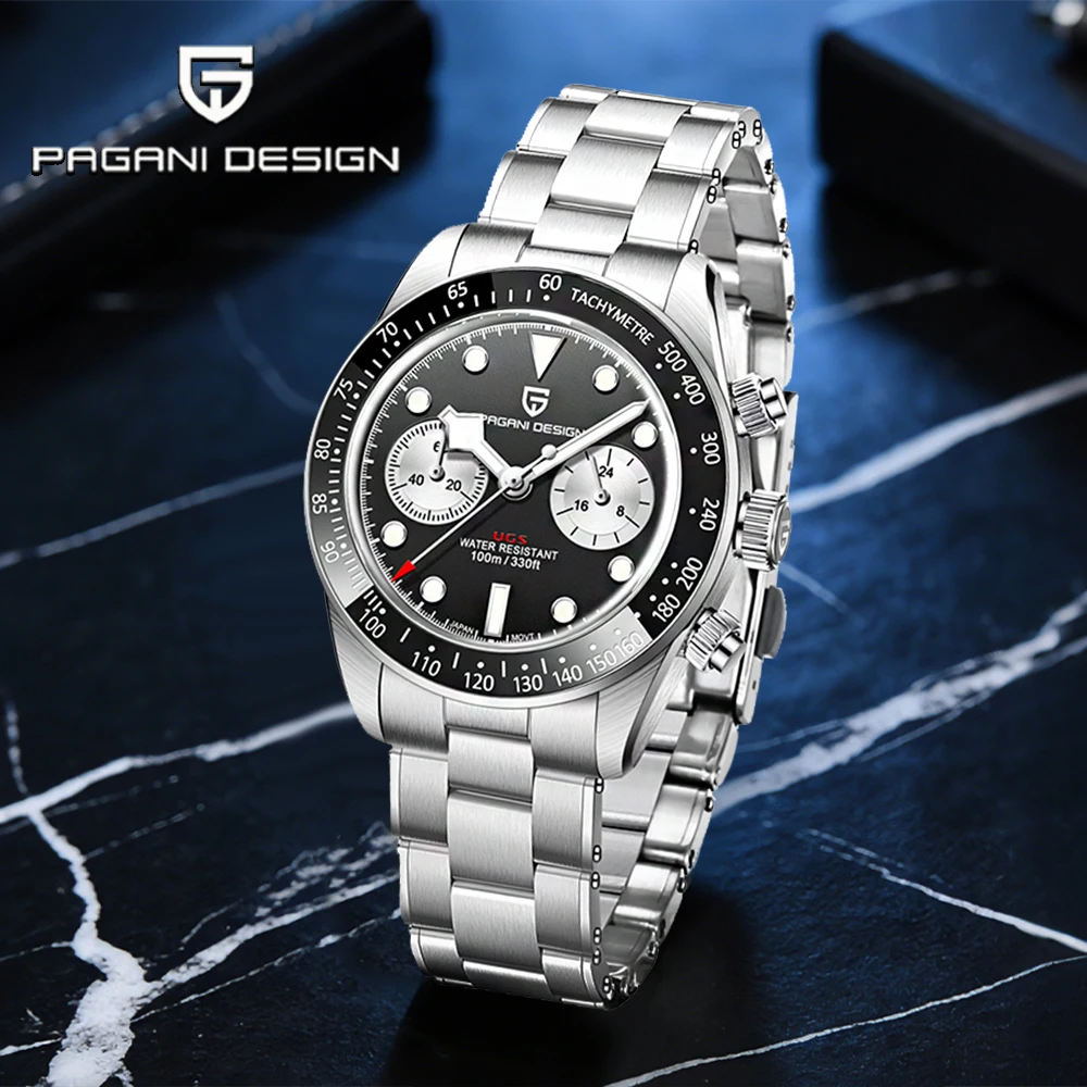 Pagani design men's watch 2026 new business BB Panda dial chronograph fashion quartz watch men's VK64 waterproof watch Sapphire