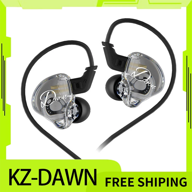 Kz Dawn Wired In-Ear Earphones With 10mm Large-Diameter Dynamic Driver Pure Sound Quality Gaming Esport Earbuds Custom Headsets