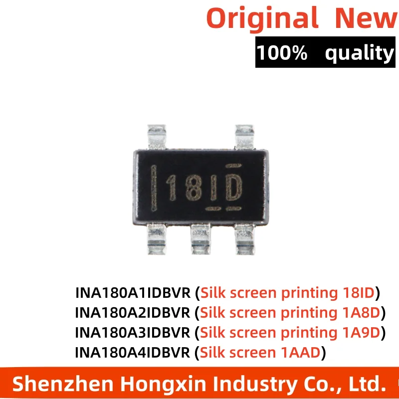 10 Pieces of INA180A2IDBVR INA180A3IDBVR 180A1 180A4 1A8D 1A9D SOT23-5 Current Sensing Amplifier IC Chips