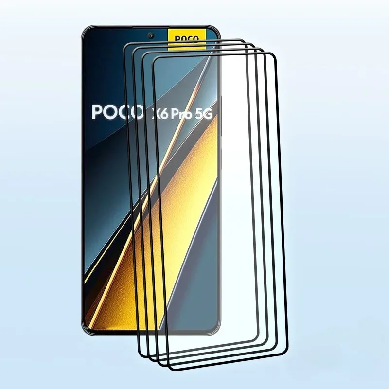 

Sale Reinforced Tempered Glass For POCO X6 Pro 5G X6 Screen Protector Anti-Scratch 9H Front Glass Film 4PCS