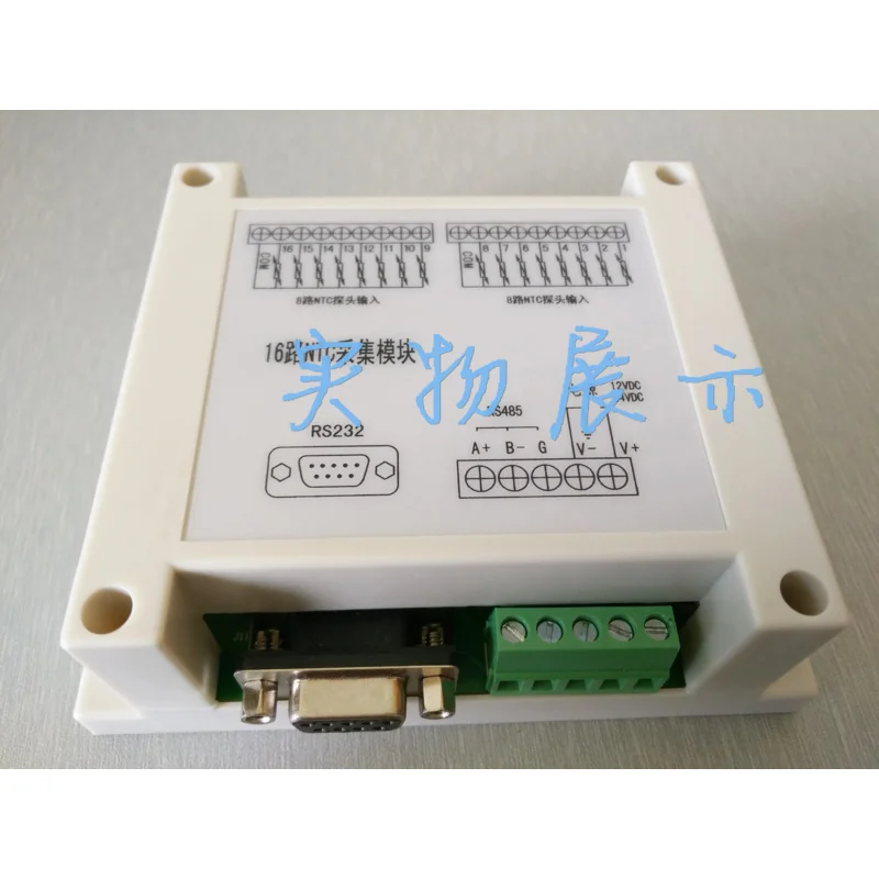 16 Channels NTC Temperature Module Support Modbus-RTU Thermal Resistance Temperature Measurement Configuration Industrial Contro