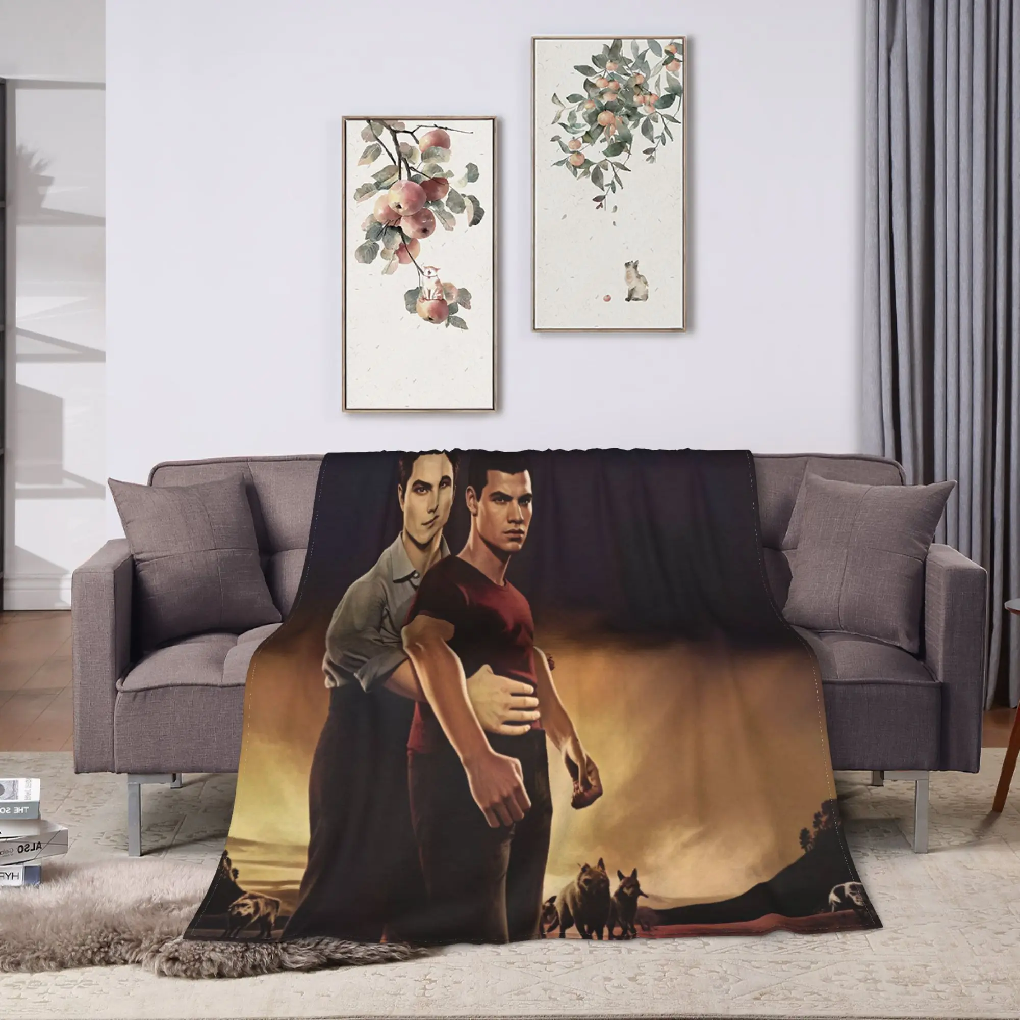 Twilight Saga Edward Bella Blanket Quality Soft Warm  Throw Blanket Autumn Decorative Outdoor Aesthetic Bedspread