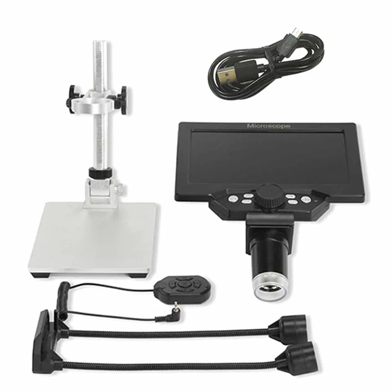 

Portable 7" LCD Digital Microscope 1200X Zoom 12MP High-Resolution For Soldering & PCB Inspection Continuous Magnification A-ABP