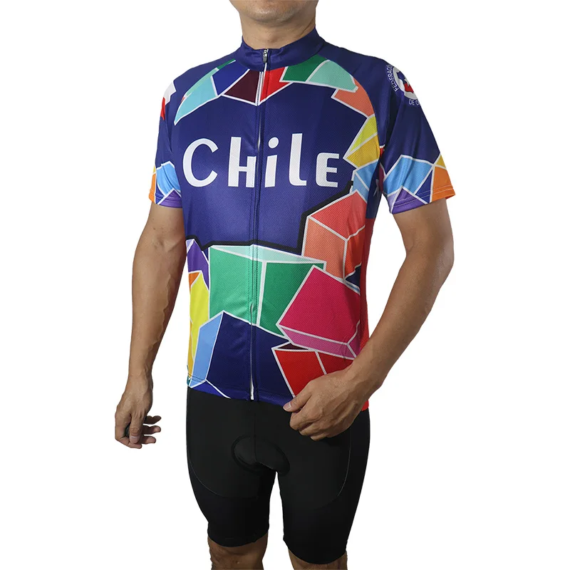 

Chile Cycling Clothes, Chile Short Sleeve Jersey, Bicycle Road Sweater, Bike Shirt, Downhill Jacket, Uniform, Top Wear, Rainbow