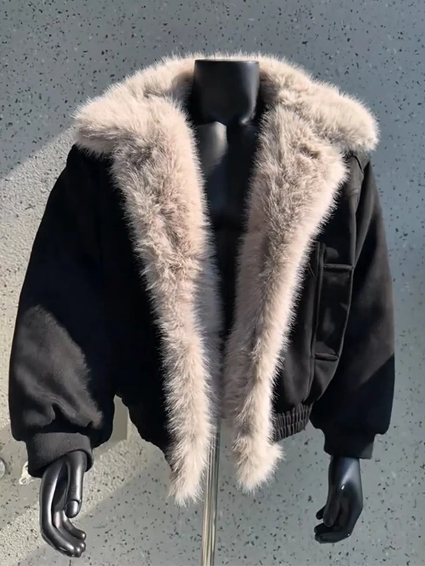 

Bla ort Thiened Fce Lined Men's Cotton Jaet Mountain Eagle Coat Warm Retro American Sle Thi Cotton Clothing