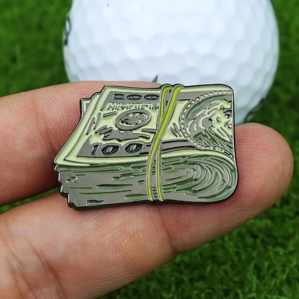 Clipe de chapéu marcador de bola magnética dólar fácil de tirar clipe de chapéu magnético exclusivo kirsite dólar dos eua clipe de chapéu de golfe luvas de golfe chapéus