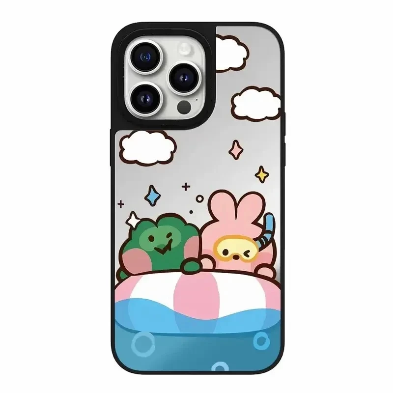 

Cartoon Summer Diving Magnetic Mirror Surface Phone Case Cover for IPhone 11 12 13 14 15 Pro Max Case