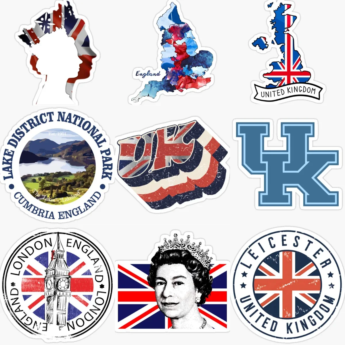 

UK Britain England United Kingdom Flag Emblem Creative Car Stickers for Car Van Bicycle Fridge Wall Decoration Accessories