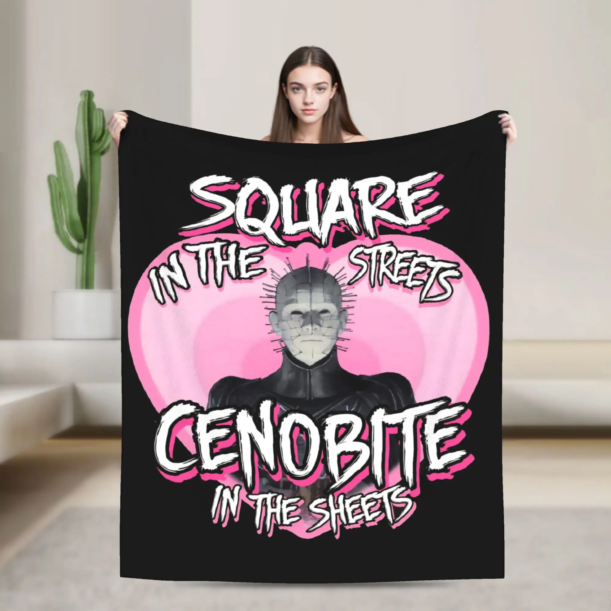 Horror Pinhead Movie Velvet Throw Blankets Hellraisers Blankets for Bedding Bedroom Ultra-Soft Bedroom Quilt