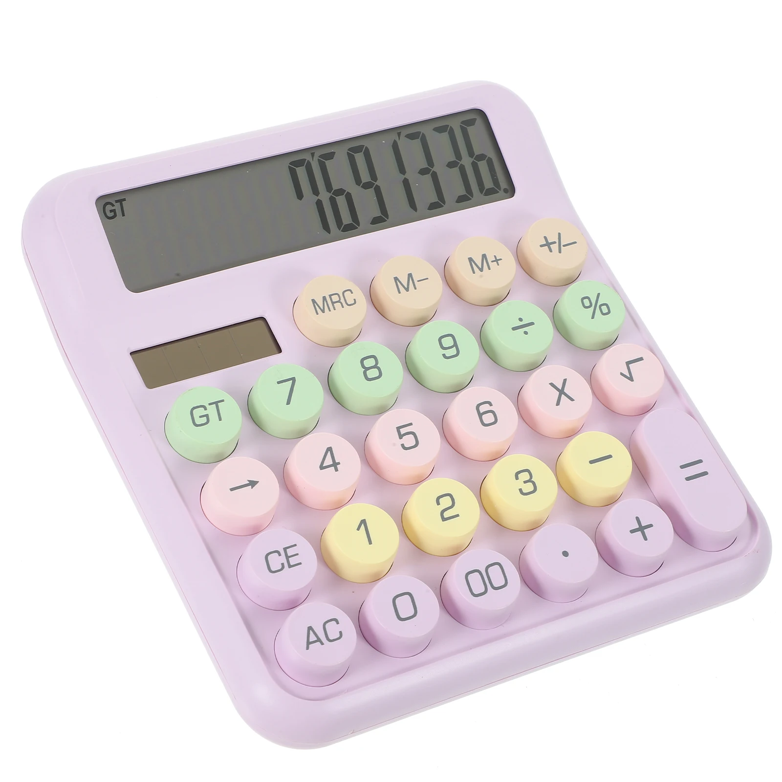 Mechanical Keyboard Calculator Color Pink Purple Portable Small Basic Cartoon Student Office Reusable Plastic H held