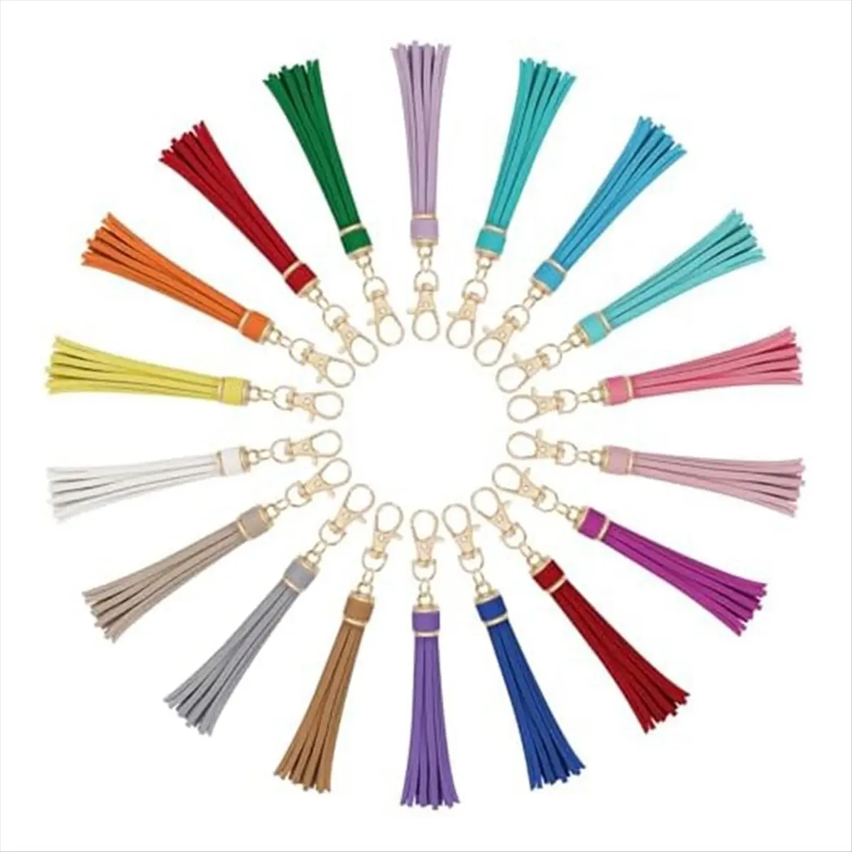 ●18Pcs Artificial Leather Tassel Faux Leather Tassel Bulk Keychain Tassels Leather Tassels for Handbag Keychain and Craft
