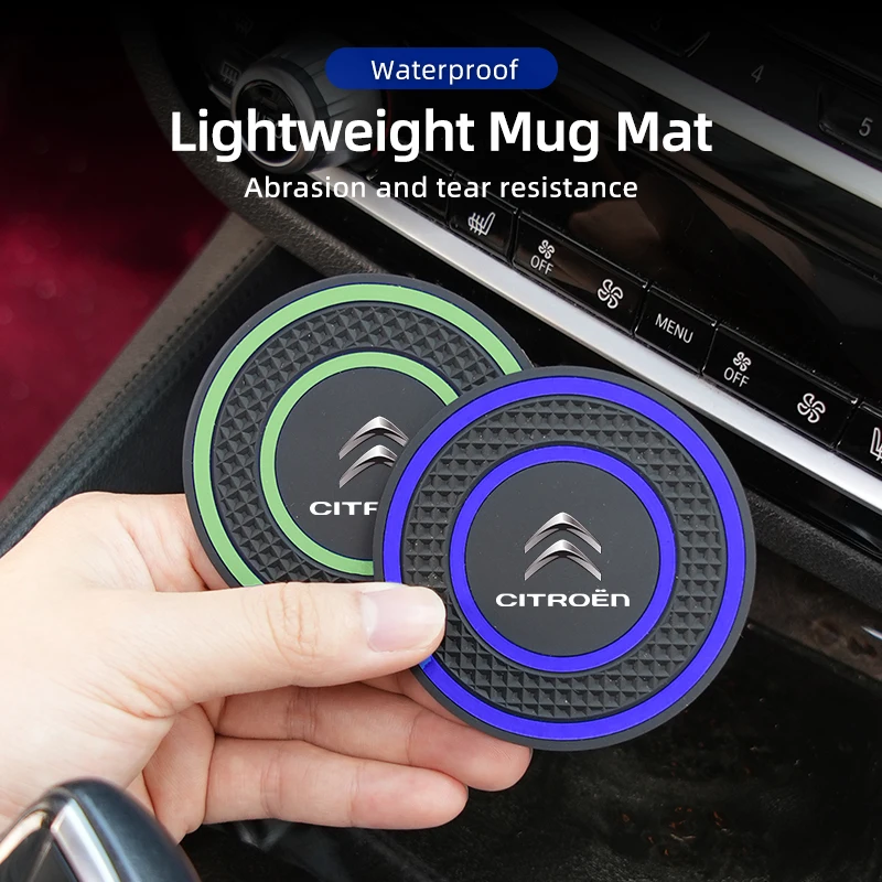 Silicone Double Ring Car Cup Mat Anti-Slip Insert For Citroen C4 C3 C5 C1 C2 Berlingo Celysee Cactus Picasso Aircross Saxo Grand