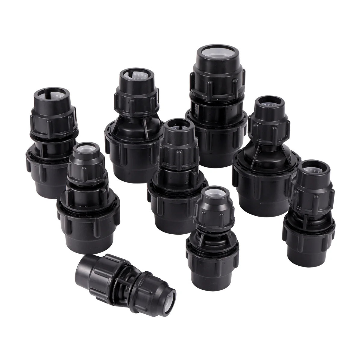 PE Pipe Joint Accessories 20/25/32/40/50mm Thickened Straight Quick Coupling Variable Diameter Direct Connect Union Black/Blue