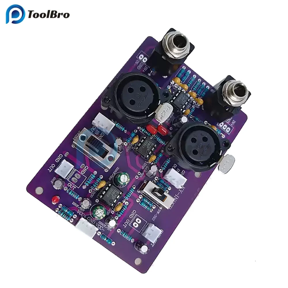 4558D 2068D HIFI Vorverstärker Verstärker Bord Dual Channel Stereo Ausgewogene Eingang Verstärkung BTL Brücke mit XLR 6,35 MM Buchse Schiebeschalter
