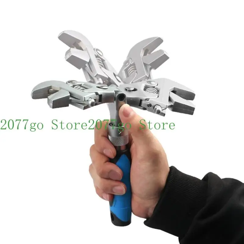 

Y1UD 10" Adjustable Dual Mode Wrench with 180° Rotating for Head Practical Ratcheting Wrench Torque Wrench Folding Spanner To