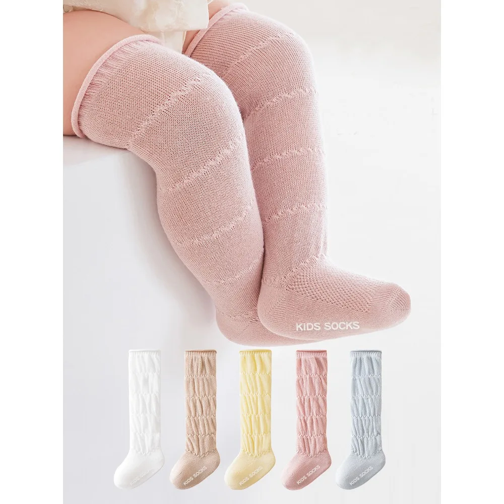 Fashion Cotton Hollow Out Socks Breathable Thin Design Princess Knee High Socks Long Socks Spanish Style Socks 0-5 Years