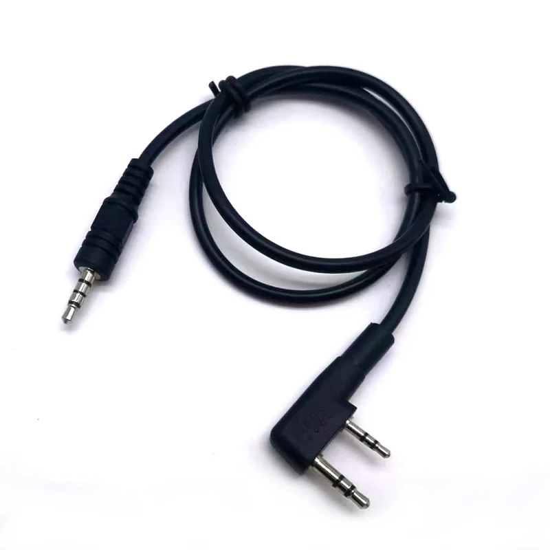 Baofeng 2Pin K-Type Headset Connector Plug to 3.5mm Speaker Interface Audio Conversion Cable for UV-5R TYT Wouxun Kenwood Radio