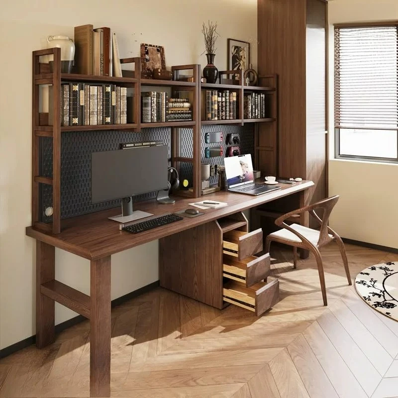 Desktop Desktop Home Double Solid Wood E-Gaming Table Used Bedroom Student Study Desk Office Desk Workbench