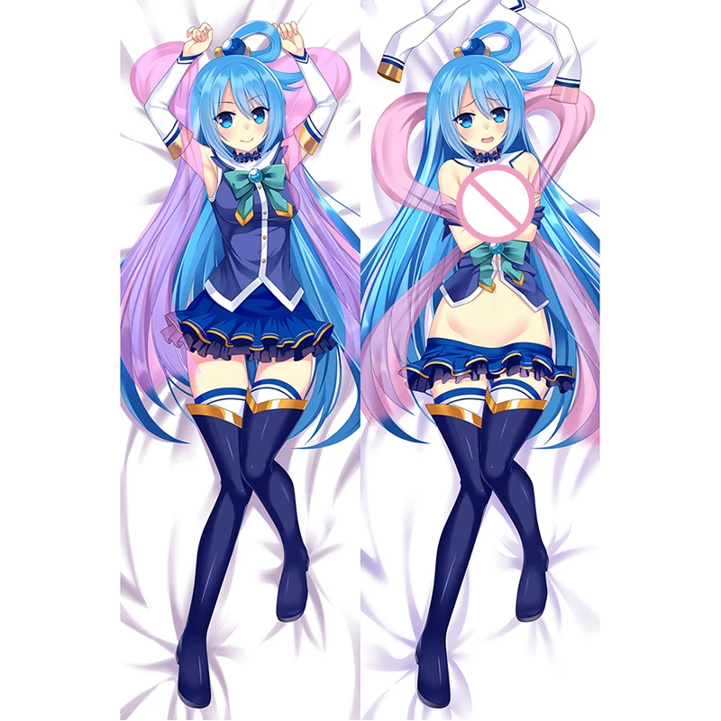 Konosuba Anime Pillowcase Cute Cartoon Moegirl Dakimakura Galgame Character Hugging Body Pillow Case Aqua Bedding Pillow Cover