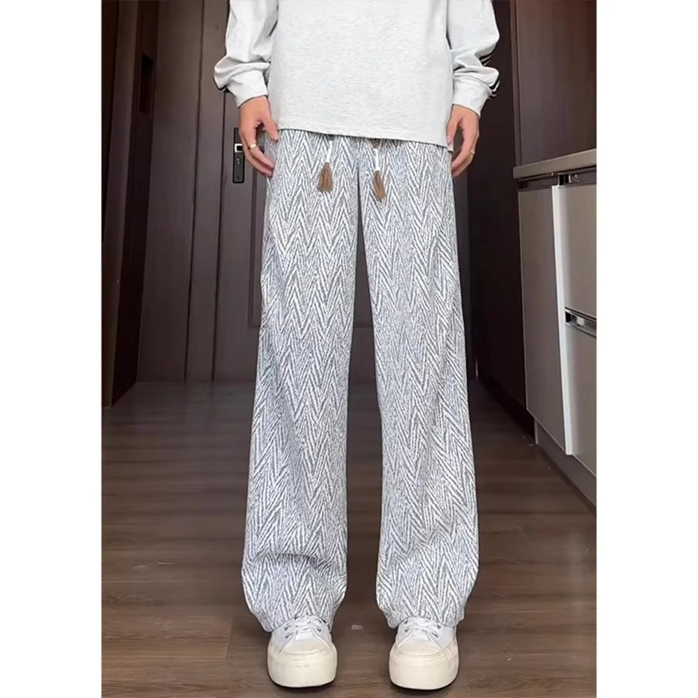 

Мужские широкие брюки Cleanfit в американском стиле, осенние, утепленные, спортивные, повседневные, с узором в виде крестов