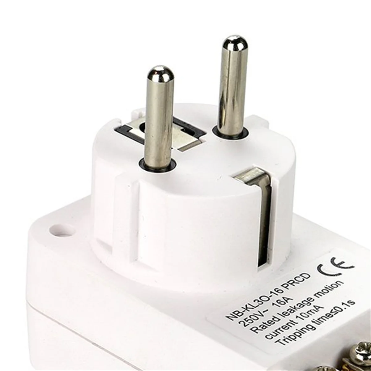 A49T FI Circuit Breaker Personal Protection Plug Replacement Plug 10mA Residual Current Circuit Breaker 16Amp EU Plug,White