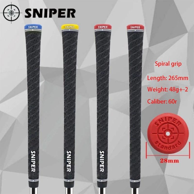 Sniper Golf Club Grips for Men, Standard Natural Rubber, Spiral Wrap, Golf Irons, Driver Grips