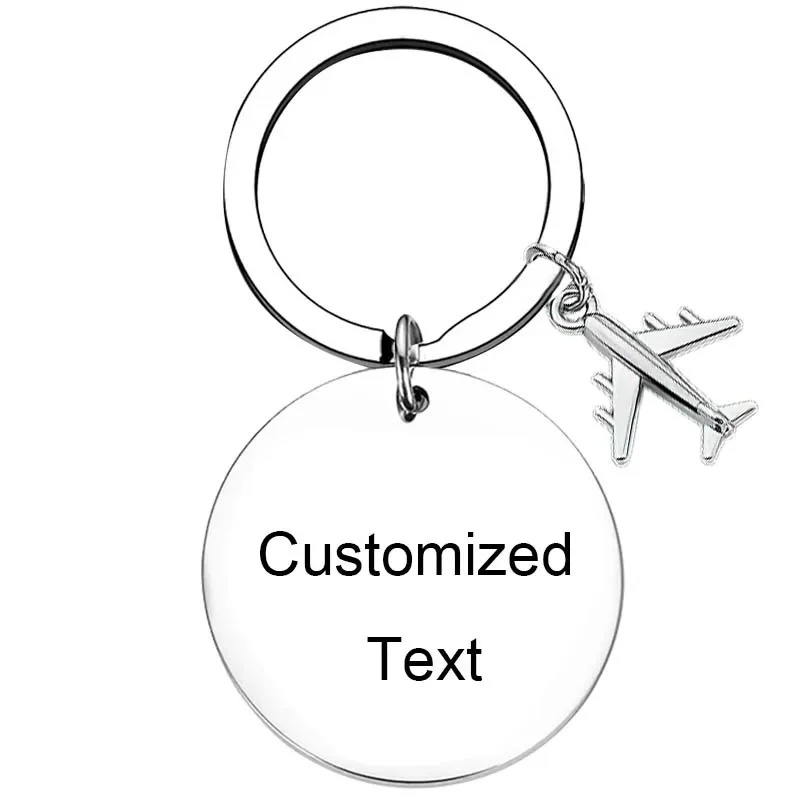 Personalized Custom Keychain Safe Travel Gift Key chain Husband Boyfriend key rings Travel Safe Airplane Gift