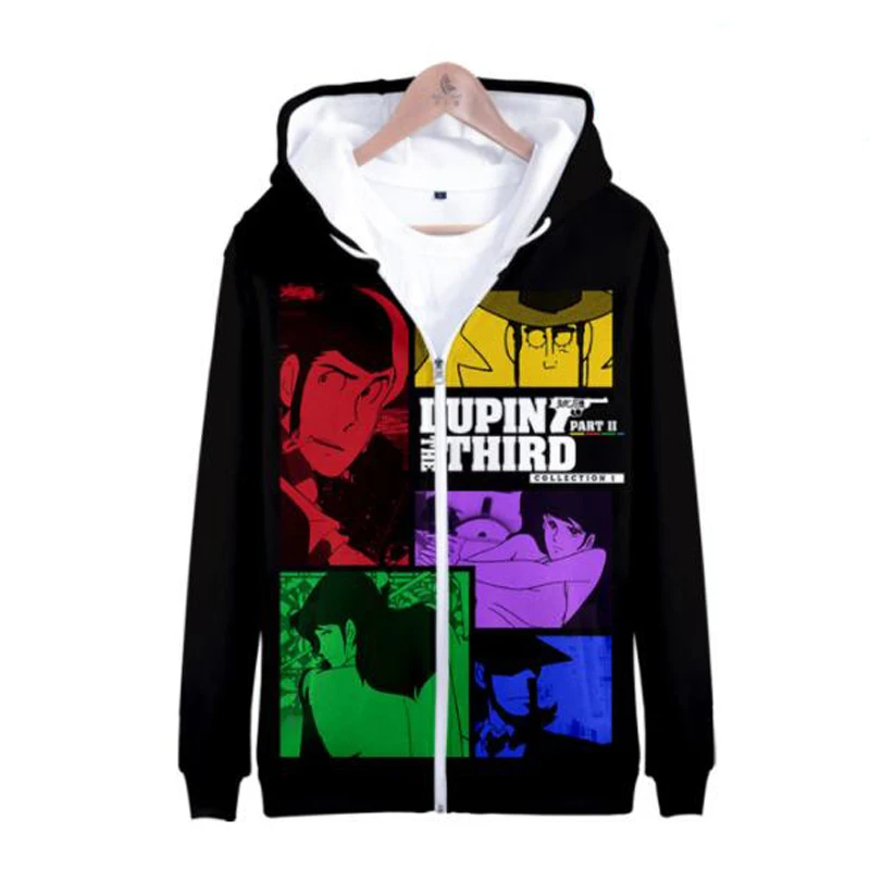 Lupin The 3rd 3D Print Zip Up Women/Men Hoodie Sweatshirt Streetwear Hip Hop Lupin III Cosplay Zipper Hooded Jacket Outwear