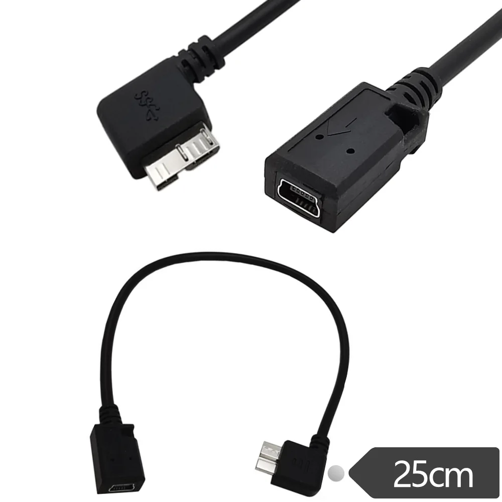 3.0 micro B to mini5p feamle cable for Nikon Canon slr camera connection computer connection cable 0.3m；