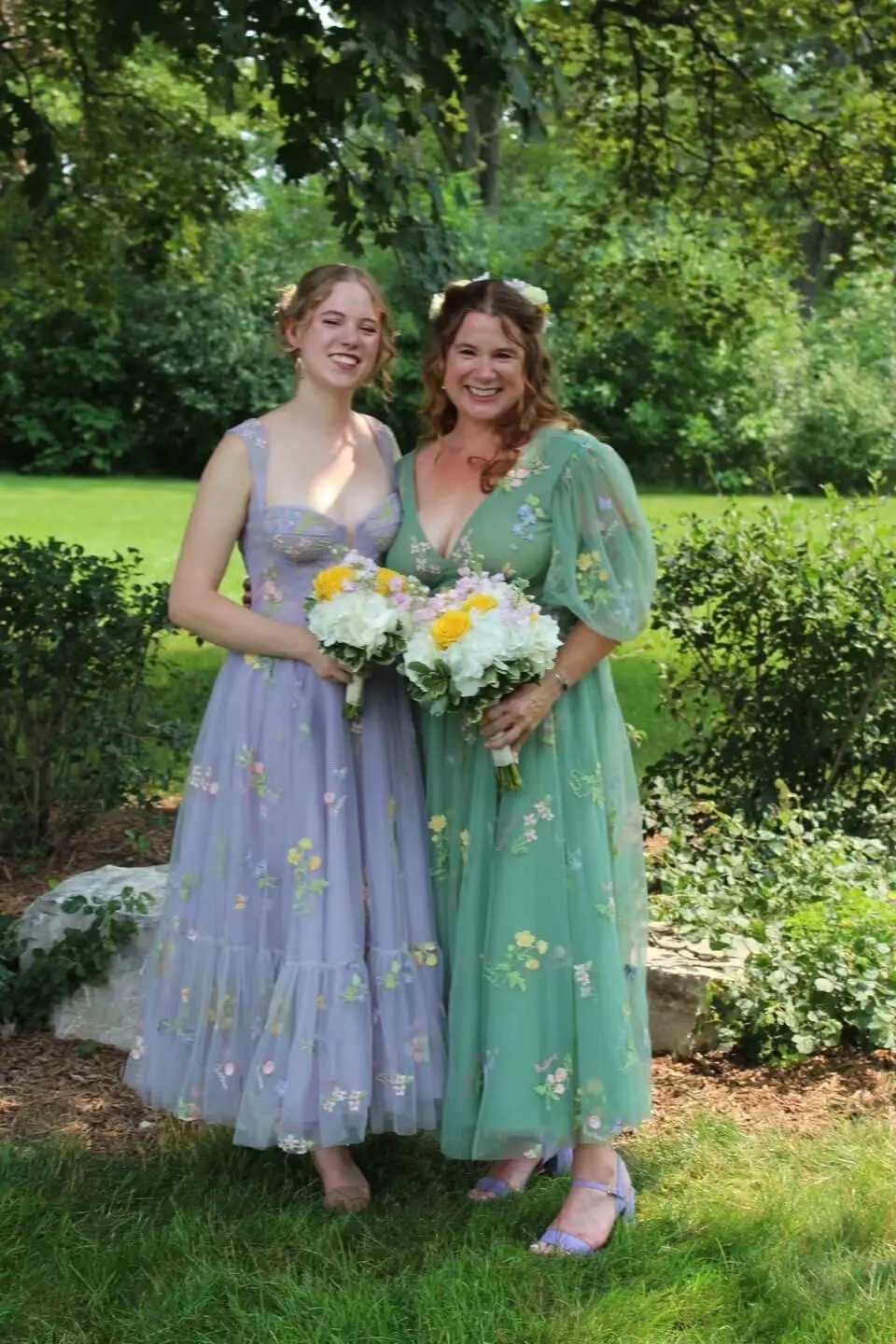 여성용 짧은 퍼프 소매 프롬 드레스 꽃 자수 플로럴 튤 정장 이브닝 파티 가운