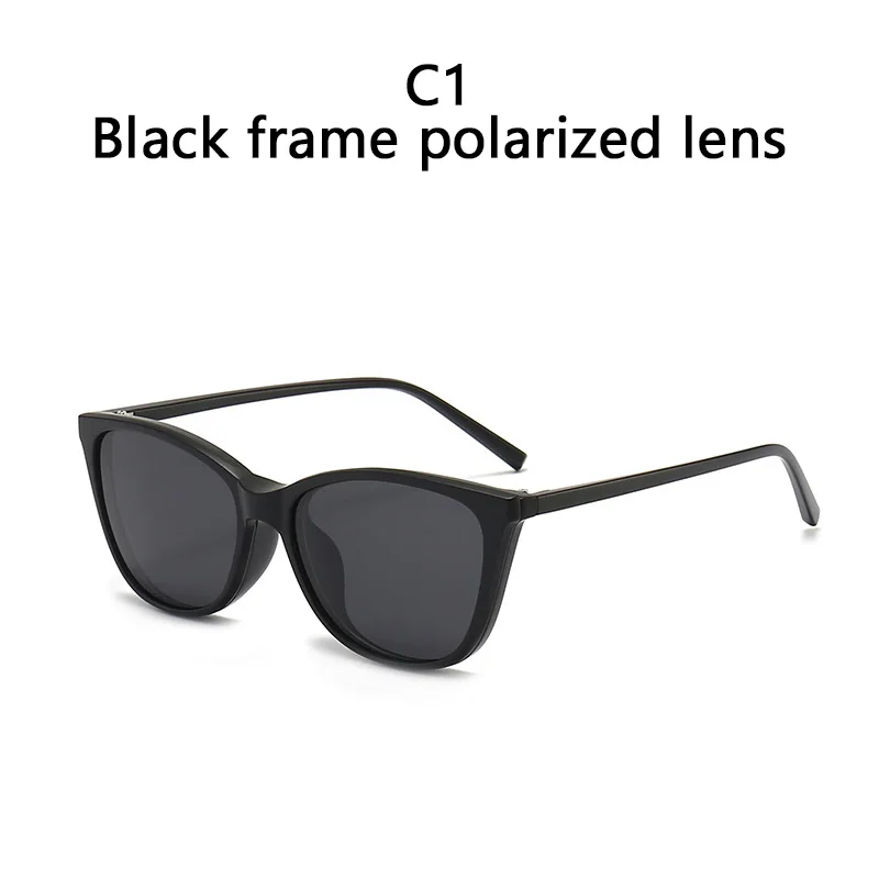 NINJONA Cat Eye Damen-Sonnenbrille mit Myopie, 6-in-1, polarisiert, magnetisch, zum Aufstecken auf Brillen, optische Brillengestelle – 0,5–6,0 3