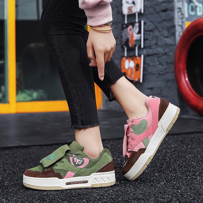 

Women's Trendy Pink Skateboarding Shoes Original Brand Casual Sneakers Designer Student Vulcanize Footwear for Ladies