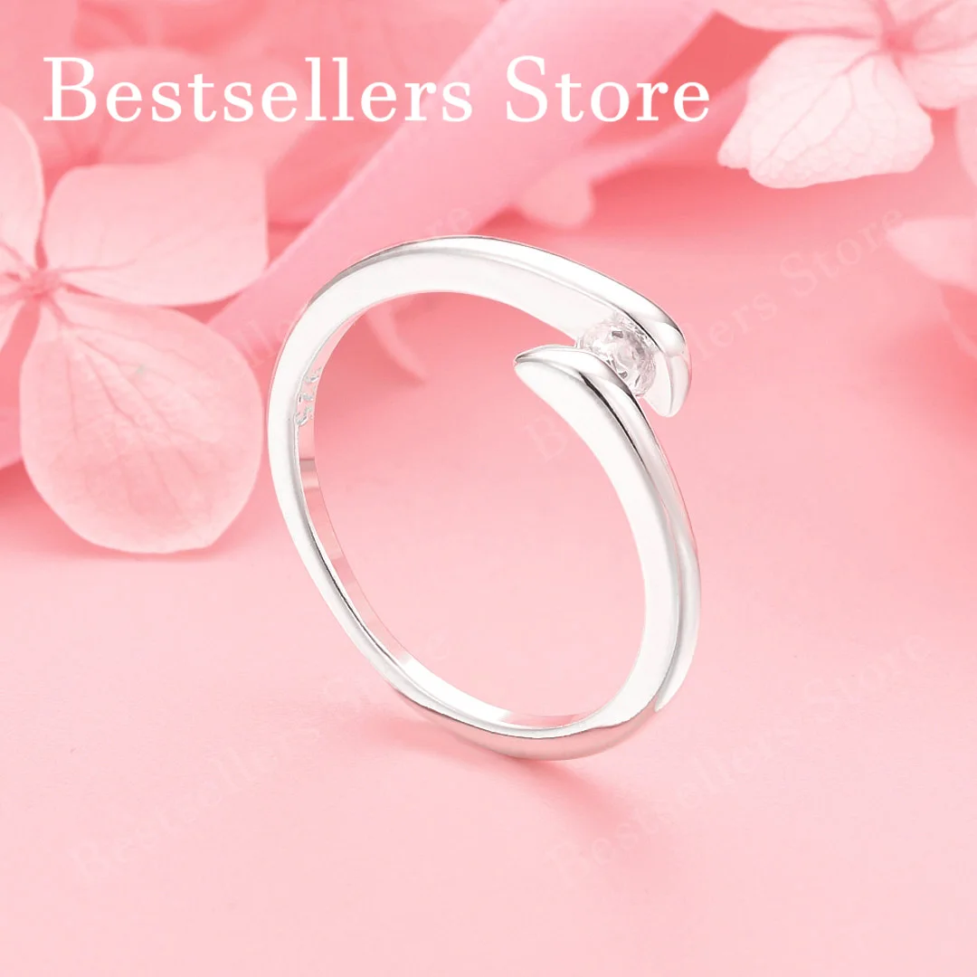 

1 шт., изысканное круглое кольцо с цирконом из стерлингового серебра 925 пробы 7-10 для женских свадебных аксессуаров, подарков и украшений