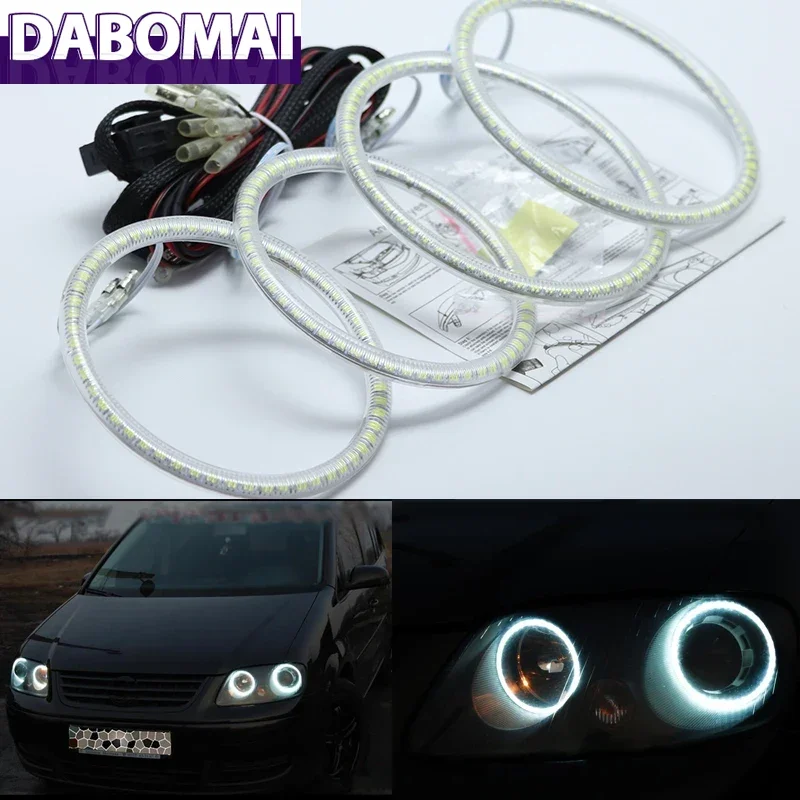 

Ultra Bright SMD White LED Angel Eyes 2600LM 12V Halo Ring Kit Daytime Running Light for Volkswagen Touran 2004-2007