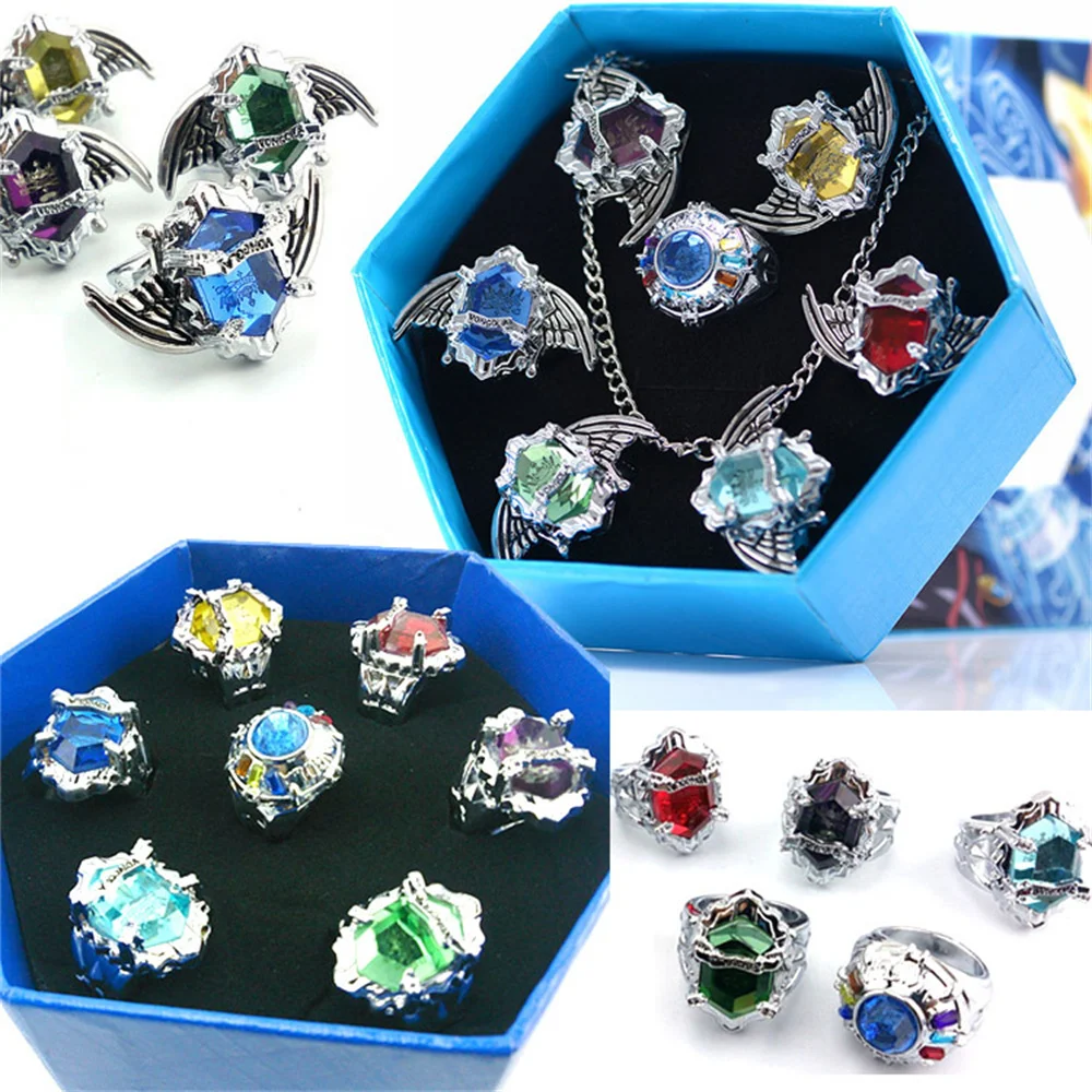 HITMAN REBORN Animation Penggli Simon Marey Hell Ring 7-Piece Gift Box Set 10th Generation Penggeli Anime Peripheral