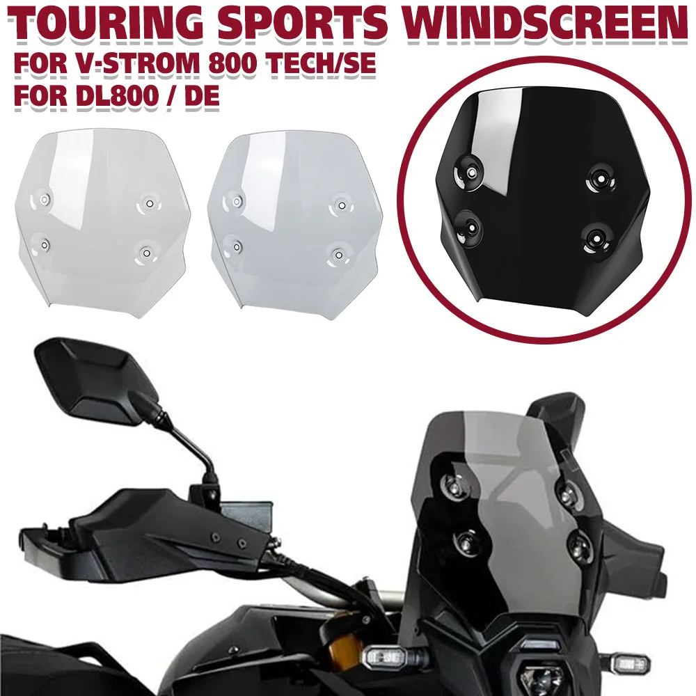 For Suzuki DL800/DE V-strom 800 SE DE Tech 2023-2026 Touring Sports Windshield Spoiler Double Bubble Windscreen Cover Deflector