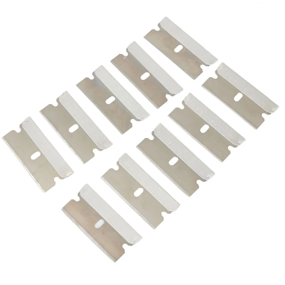 50x Single Edge Blades Scraper Glue Removal For Glass Car SUVs Plastics Wooden Basketball Courts Cleaning Tool