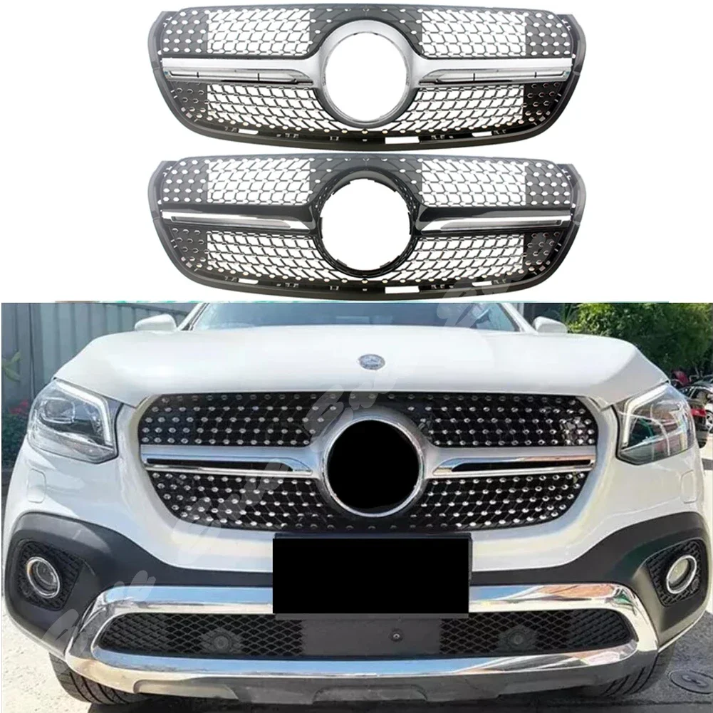 

Front Racing Facelift Bumper Grille Upper Grill Cover For Mercedes-Benz W470 X-CLASS X220d X250d X350d Diamond