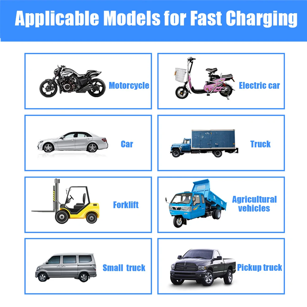 EU US Plug Vehicles Battery Charger Automatic Smart Pulse Repair 110V-250V 200AH 12V 24V Lead Acid Battery Truck Car Accessories