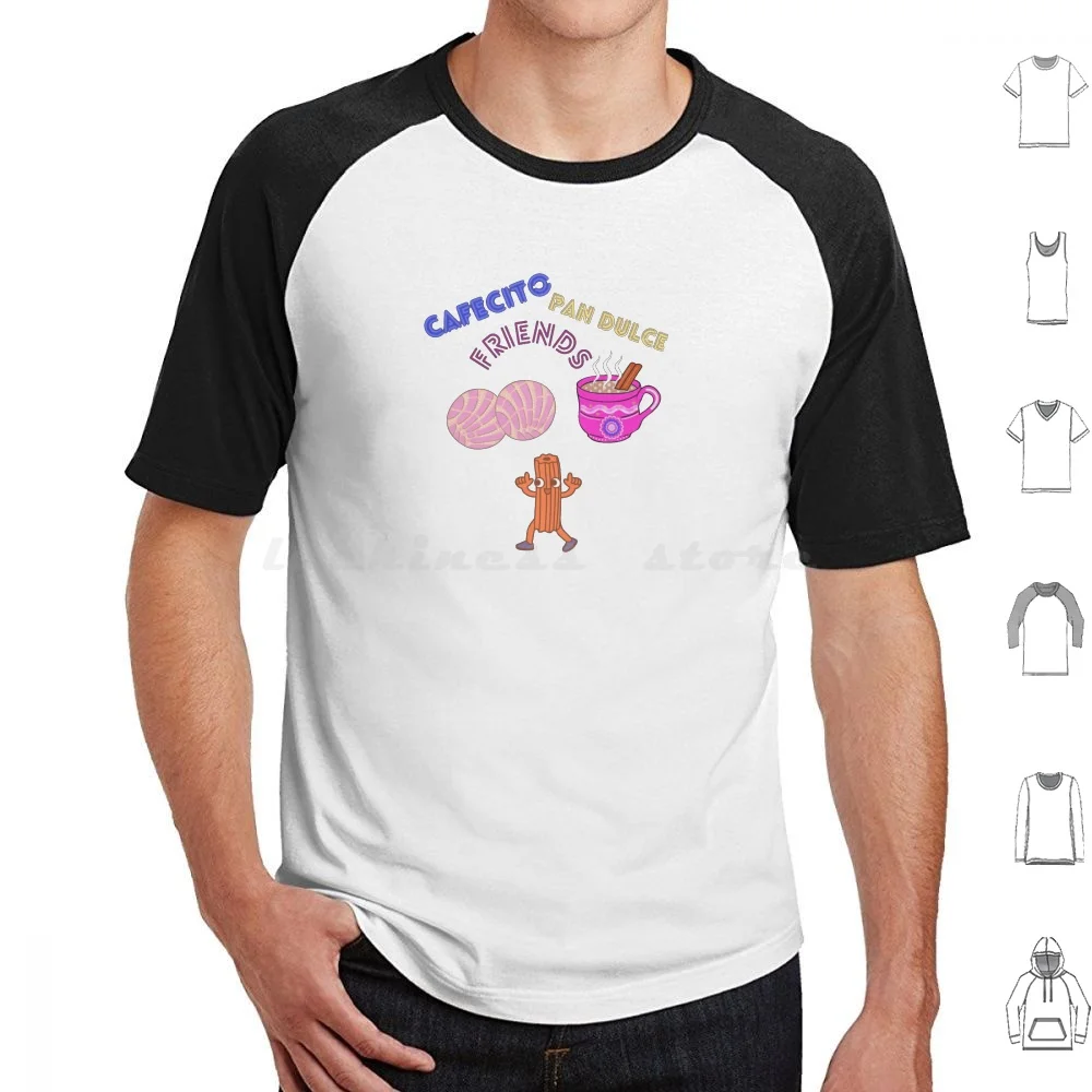 Cafecito With Friends T Shirt Big Size 100% Cotton Coffee Cafe Conchas Pan Dulce Churros Amigas Amigos Friends Chisme Good