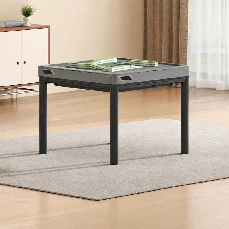 Automatic Silent Mahjong Table Foldable Dual Purpose for Dining and Card Games Household Electric Mahjong Machine with Roller