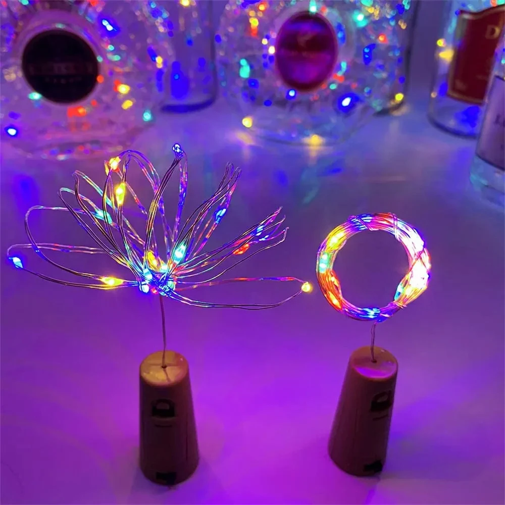 20 LED 10 Packs Wine Bottle Lights Copper Wire Fairy String Light Warm White Bottle Stopper Atmosphere Lamp for Xmas Holiday