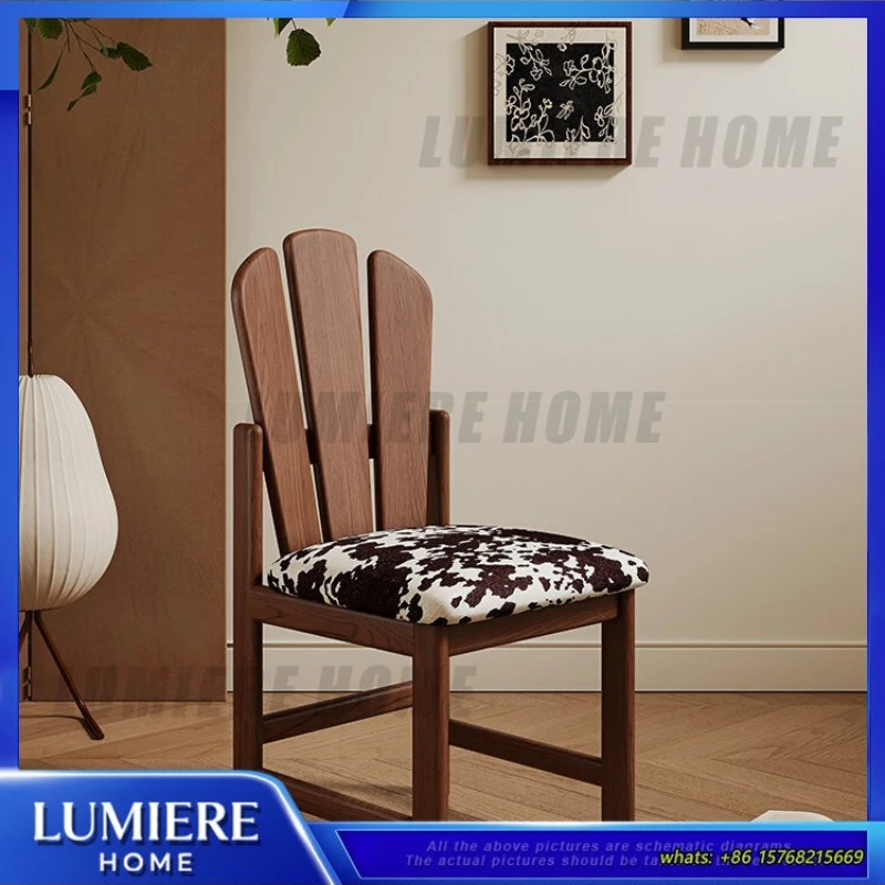 

Стул для столовой из массива дерева в стиле середины века, дизайнерский, вдохновленный художниками, для кафе, лаунжей, уникальный стул для макияжа, винтажный вид