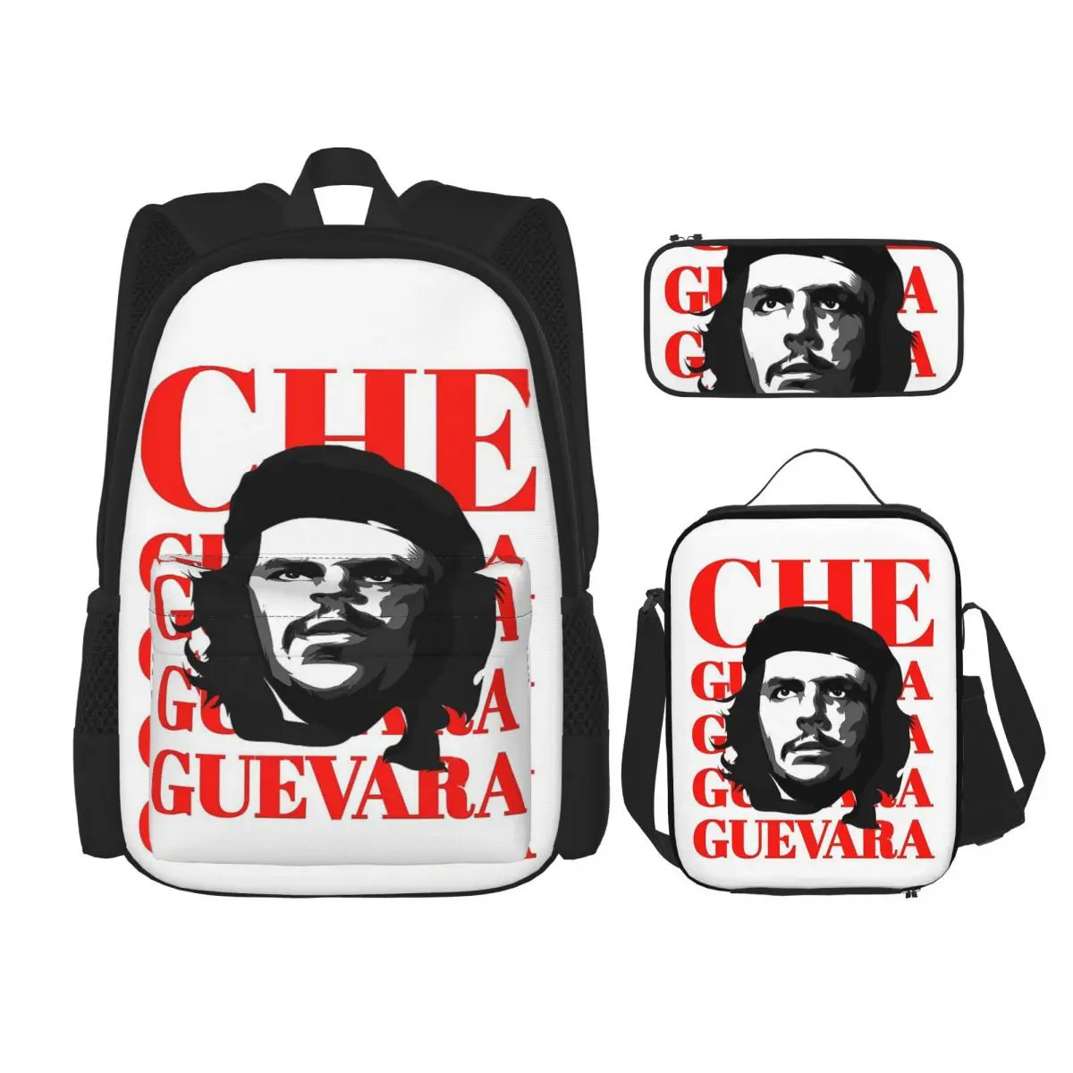 

Che Guevara Backpacks Boys Girls Bookbag Children School Bags Cartoon Kids Rucksack Lunch Bag Pen Bag Three-Piece Set